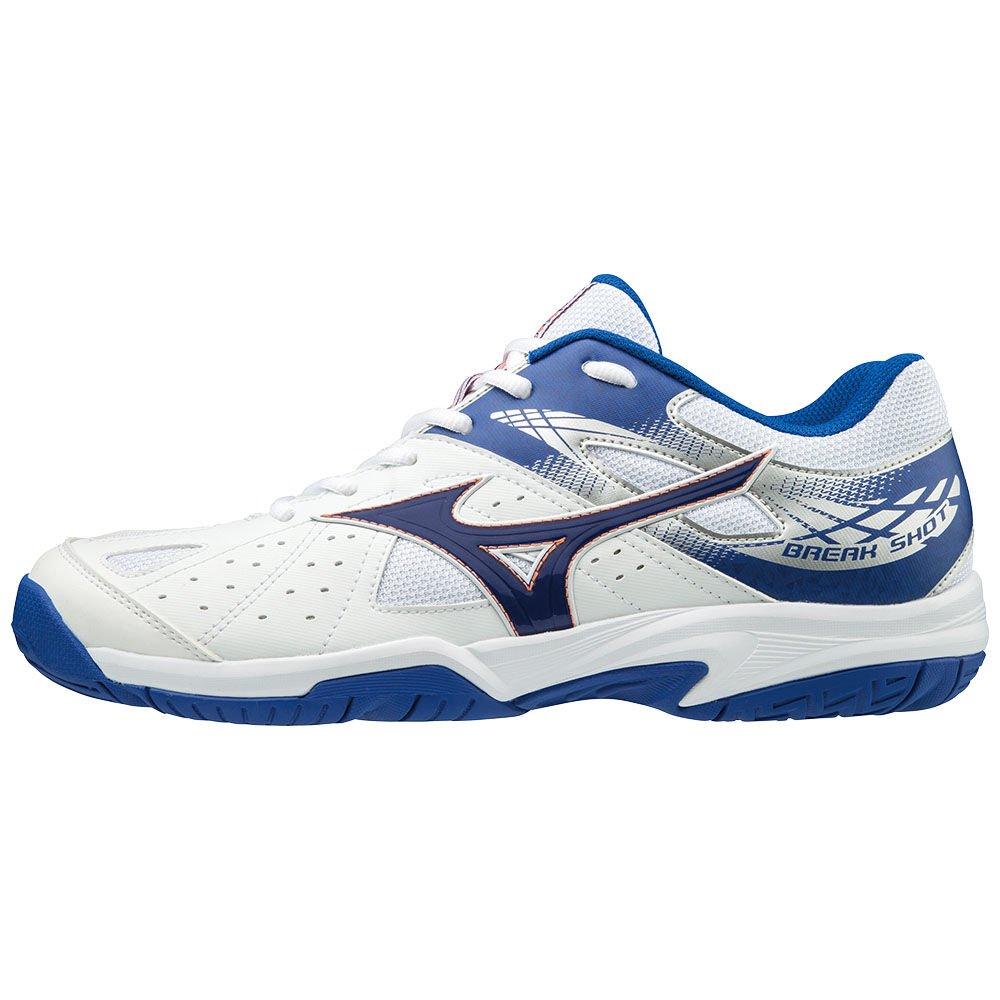 Men's Mizuno Tennis Shoes White/Blue BREAK SHOT 2 AC Shoes - 61GA194027